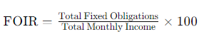 FOIR Calculation Formula